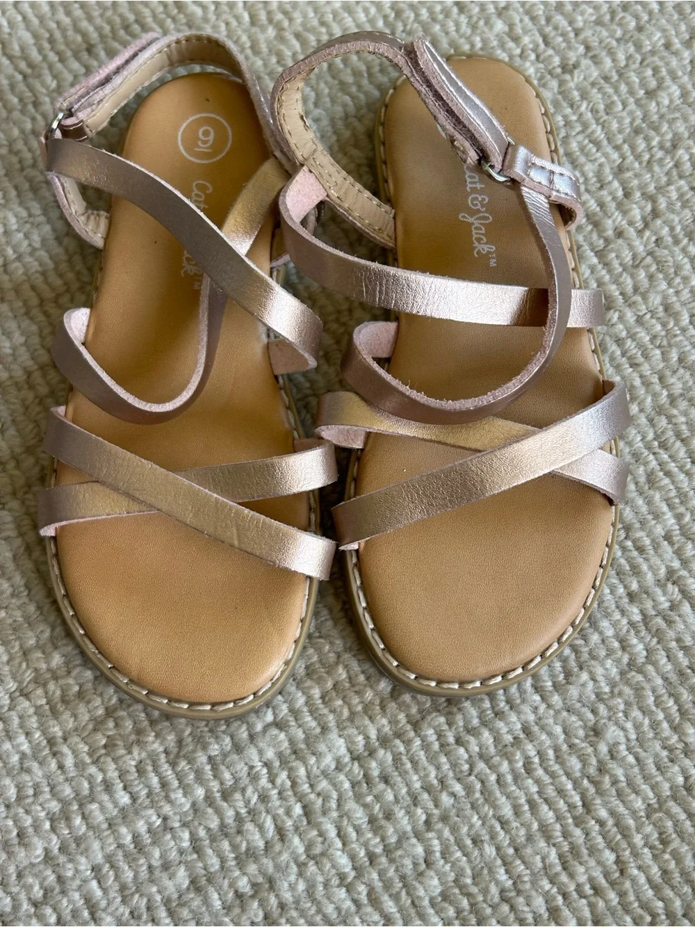 Cat & Jack Metallic Pink Strappy Girls' Sandals